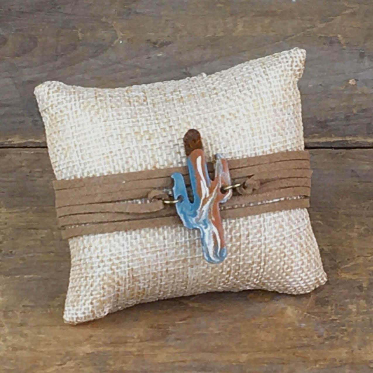 ReLoved by Honey and Me featuring Simply Saguaro - Cactus with Suede Wrap - Desert Swirl