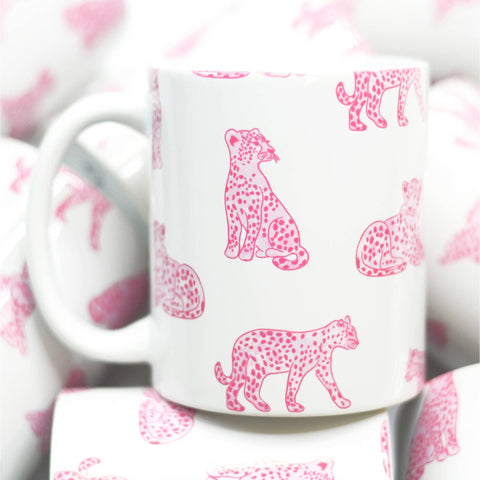 Pink Cheetah Ceramic Mug,
