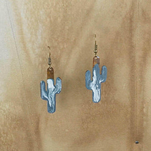ReLoved by Honey and Me featuring Simply Saguaro - Small Agua Swirl Cactus Earrings