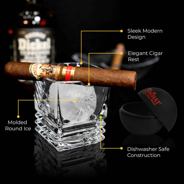 Cigar Glass with Ice Ball Mold