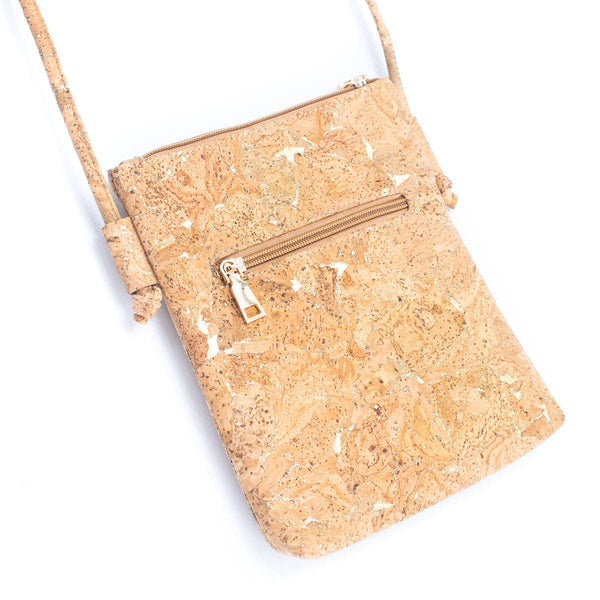 Gold and Silver Accented Cork Women's Cut-out Crossbody Bag: Golden, Cork from Portugal