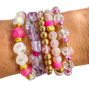 Bright Pink & Purple Bracelet Stack