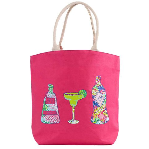 Tequila Sunrise Tropic Tote   Hot Pink/Multi   20x16.75x6.5