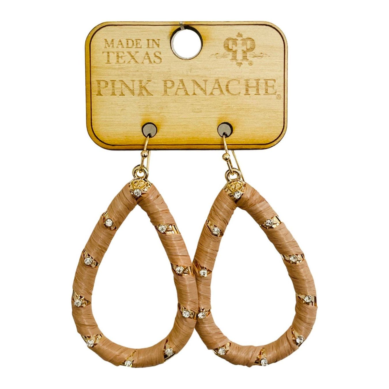 Pink Panache,  Tan Teardrop Earring,  Brown