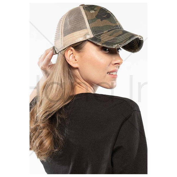 C.C Camouflage Pattern Baseball Cap with Mesh