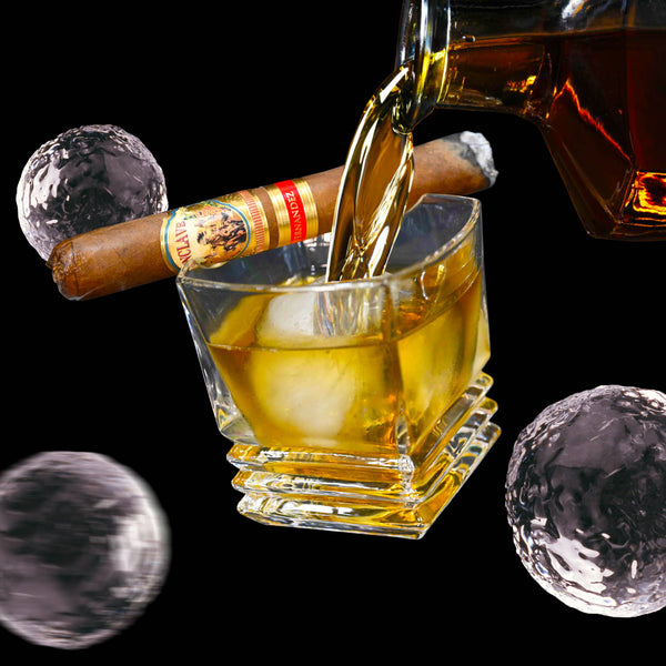 Cigar Glass with Ice Ball Mold