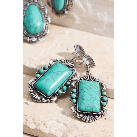 Rectangle Turquoise Earrings