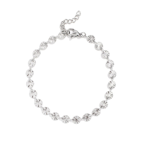 18K Gold PVD Stainless Steel Sunburst Chain Bracelet