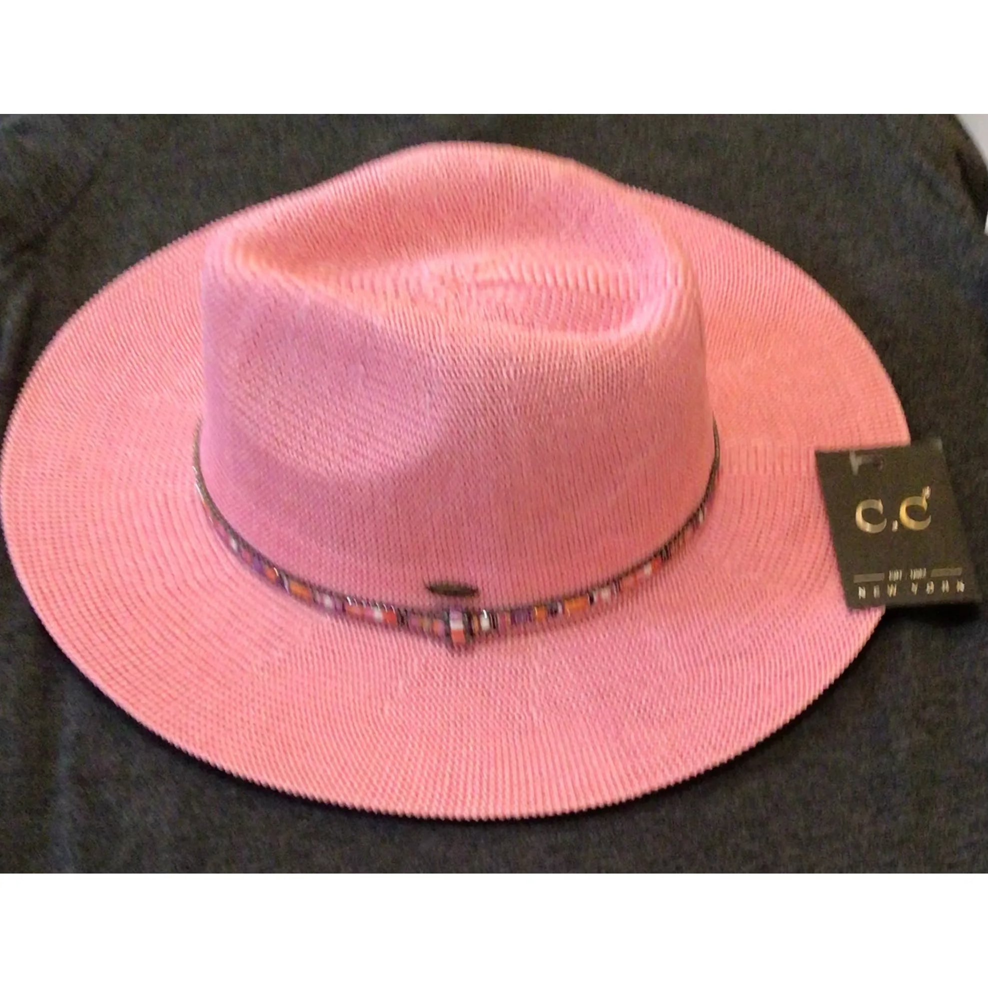 CC Straw Hats with Blingy Bands