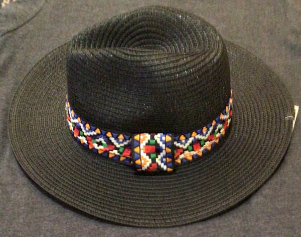 Straw Hat with Aztec Band
