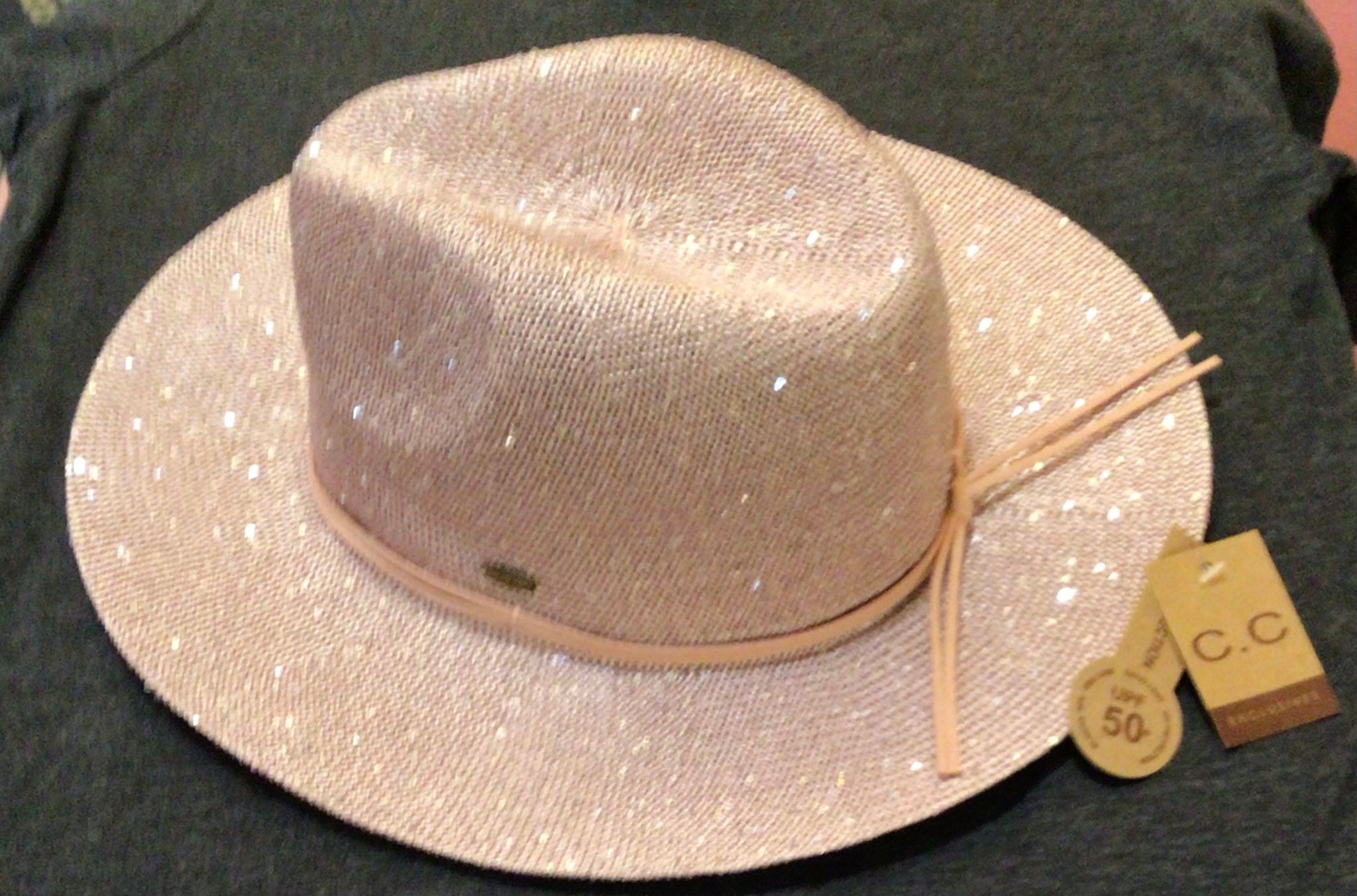 CC Hat,UPF 50,  Straw with Glitter