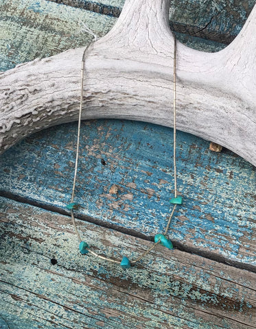 Liquid Silver Turquoise Necklace