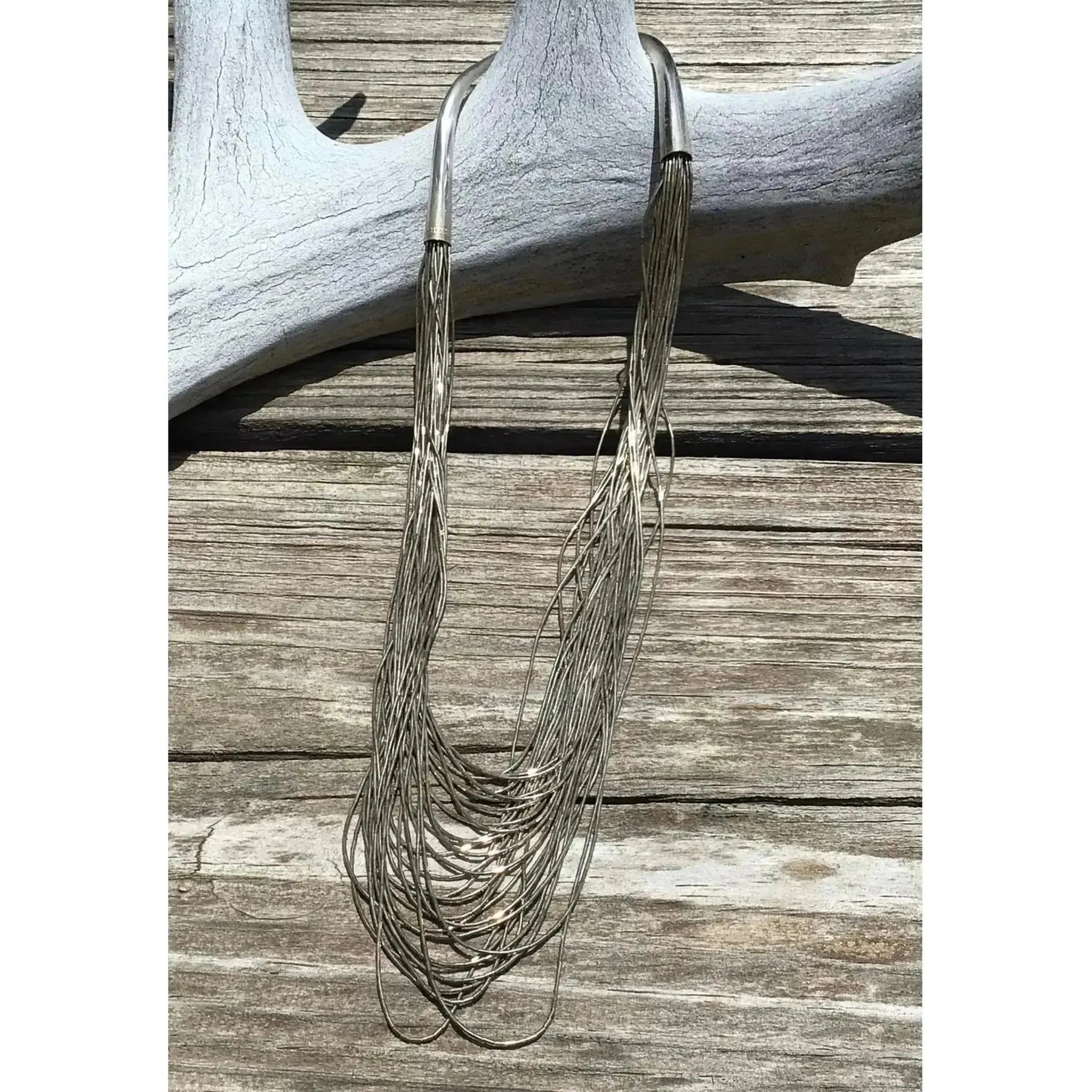 Vintage Southwest Sterling Liquid Silver Multi-Strand Necklace, 32g