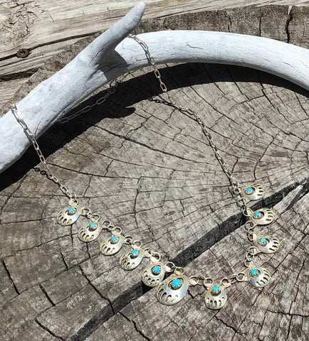 Southwestern.925 Sterling Silver Turquoise Necklace, 10g
