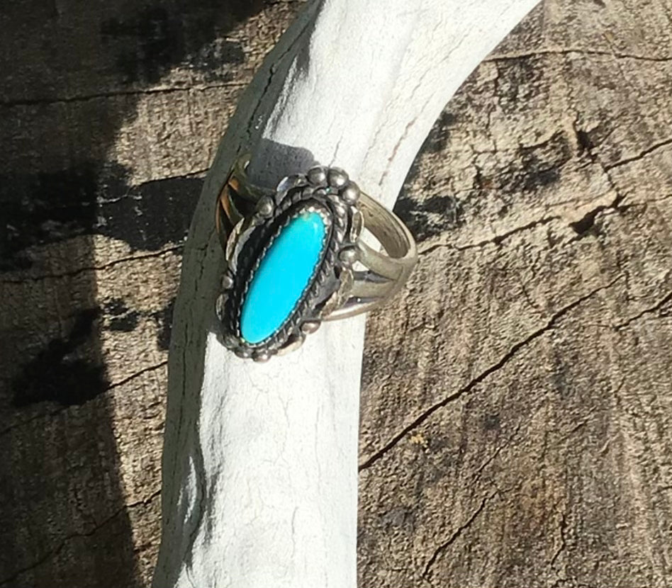 Sterling Silver Turquoise Signed Ring