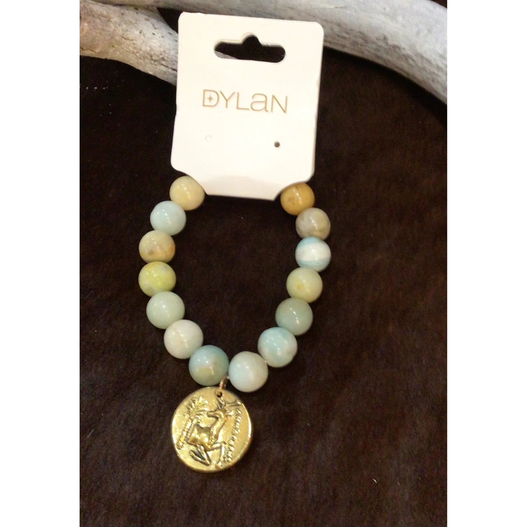 Megan Amazonite Gold Coin Bracelet