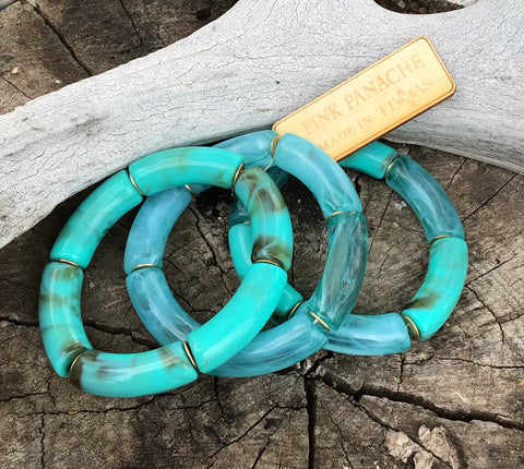 Turquoise Stretch Bracelet, Triple Strand