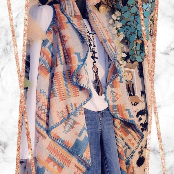 Aztec Print Vest