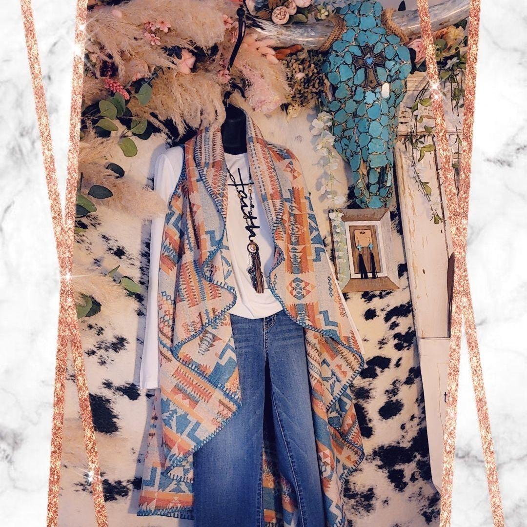 Aztec Print Vest