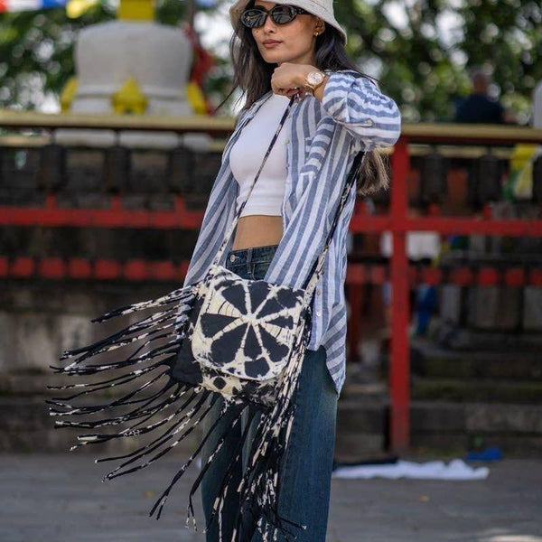 Tie Dye Fringe Crossbody Bag