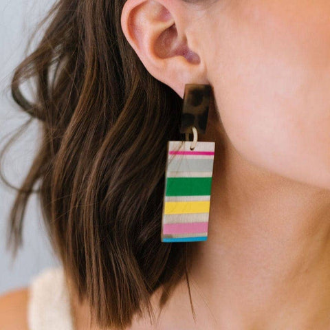 Tortoise Top Rainbow Earrings