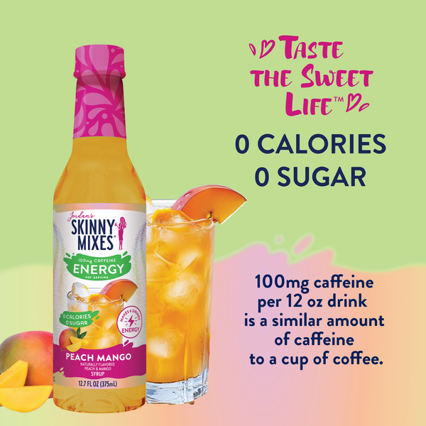 Skinny Mixes - Sugar Free Peach Mango Energy Syrup - 375ml