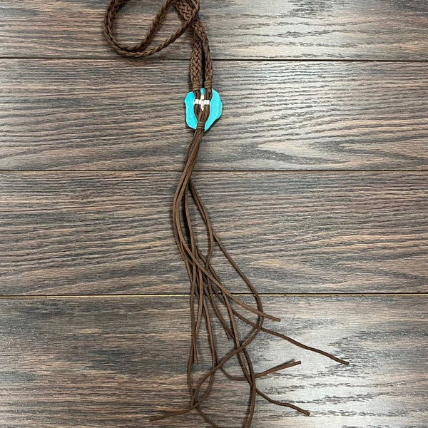 Handmade Bolo Turquoise Tassel Necklace