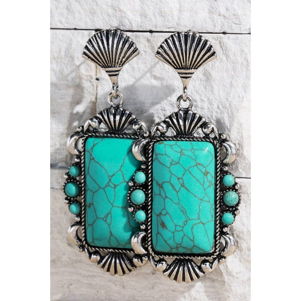 Rectangle Turquoise Earrings