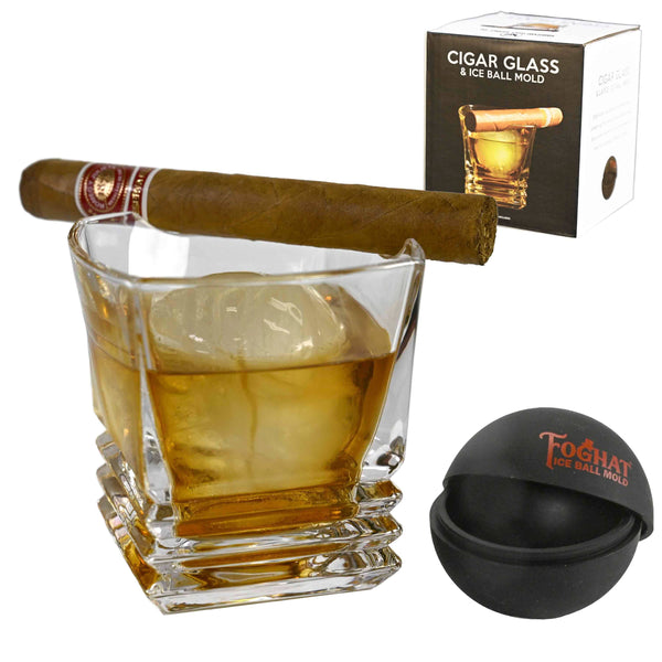 Cigar Glass with Ice Ball Mold