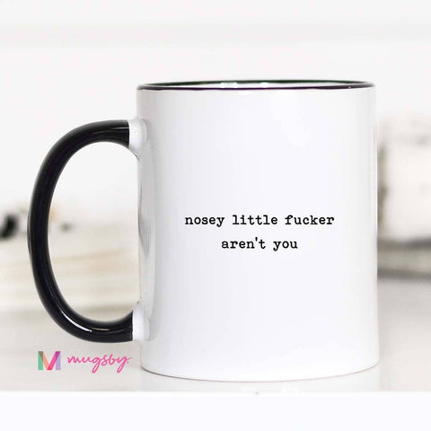 Nosey Little Fucker Aren't You Mug: 11oz