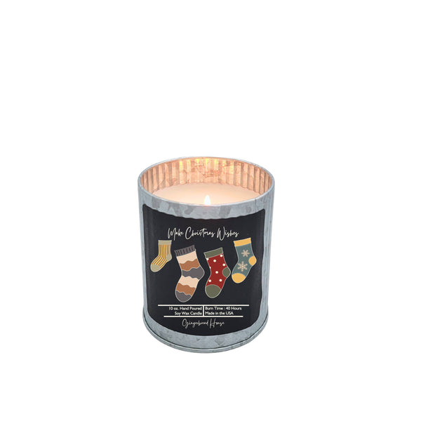 Make Christmas Wishes Soy Candle Rustic Tin Holiday Candles: Christmas on the Beach