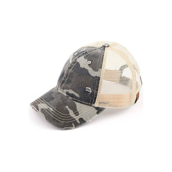 C.C Camouflage Pattern Baseball Cap with Mesh