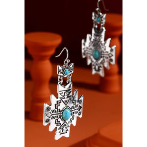 Western Geometric Semi-Stone Earrings