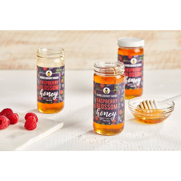 Pure Raspberry Blossom Honey - 11OZ