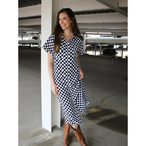 Black/White Check Dress/Kimono