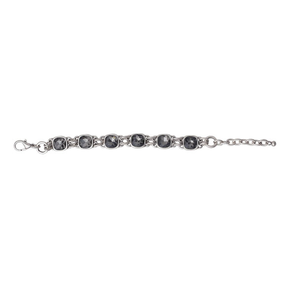 Handmade Smokey Crystal Pewter Bracelet