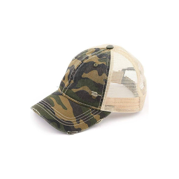 C.C Camouflage Pattern Baseball Cap with Mesh
