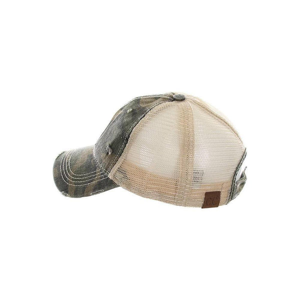 C.C Camouflage Pattern Baseball Cap with Mesh