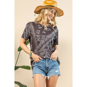 Bandana Print Short Sleeve T-Shirt