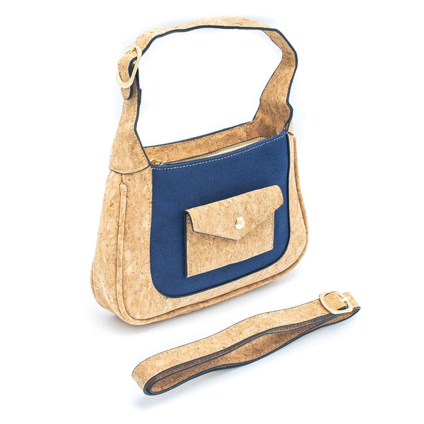 Navy Blue Envelope Cork Messenger Sling Bag, Cork from Portugal