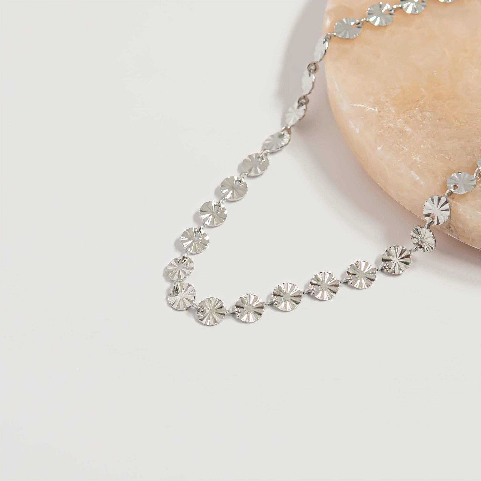 18K Gold PVD Stainless Steel Sunburst Chain Bracelet