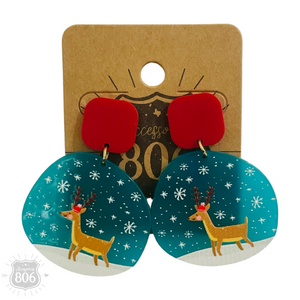 Winter scene earring, Reindeer