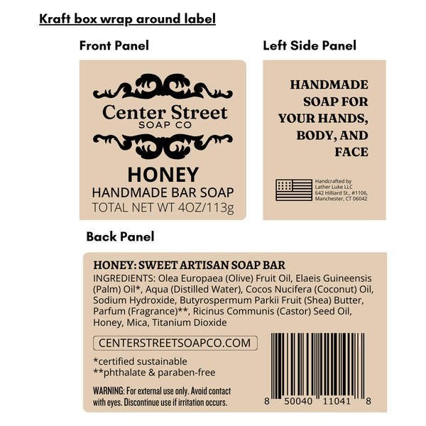 Honey Handmade Soap Bar - 4oz