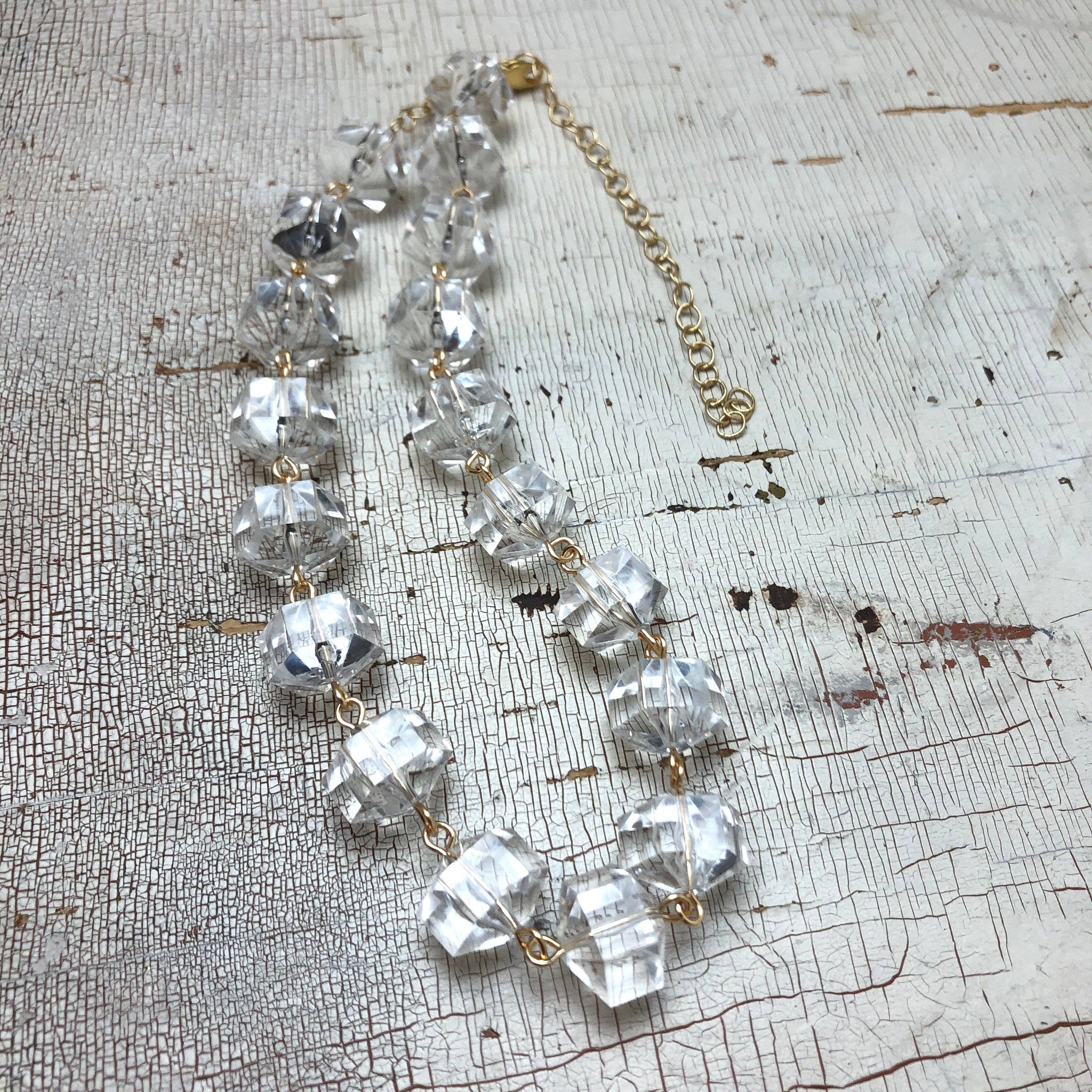 Clear Faceted Chunky Amelia Necklace