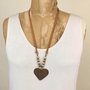 ReLoved by Honey and Me featuring Simply Saguaro - Sands Heart with Beads Necklace