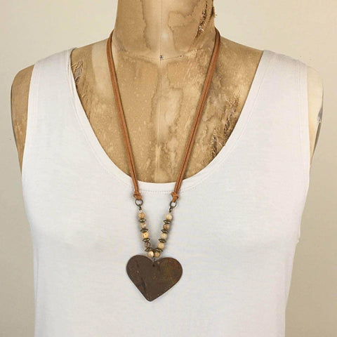 ReLoved by Honey and Me featuring Simply Saguaro - Sands Heart with Beads Necklace