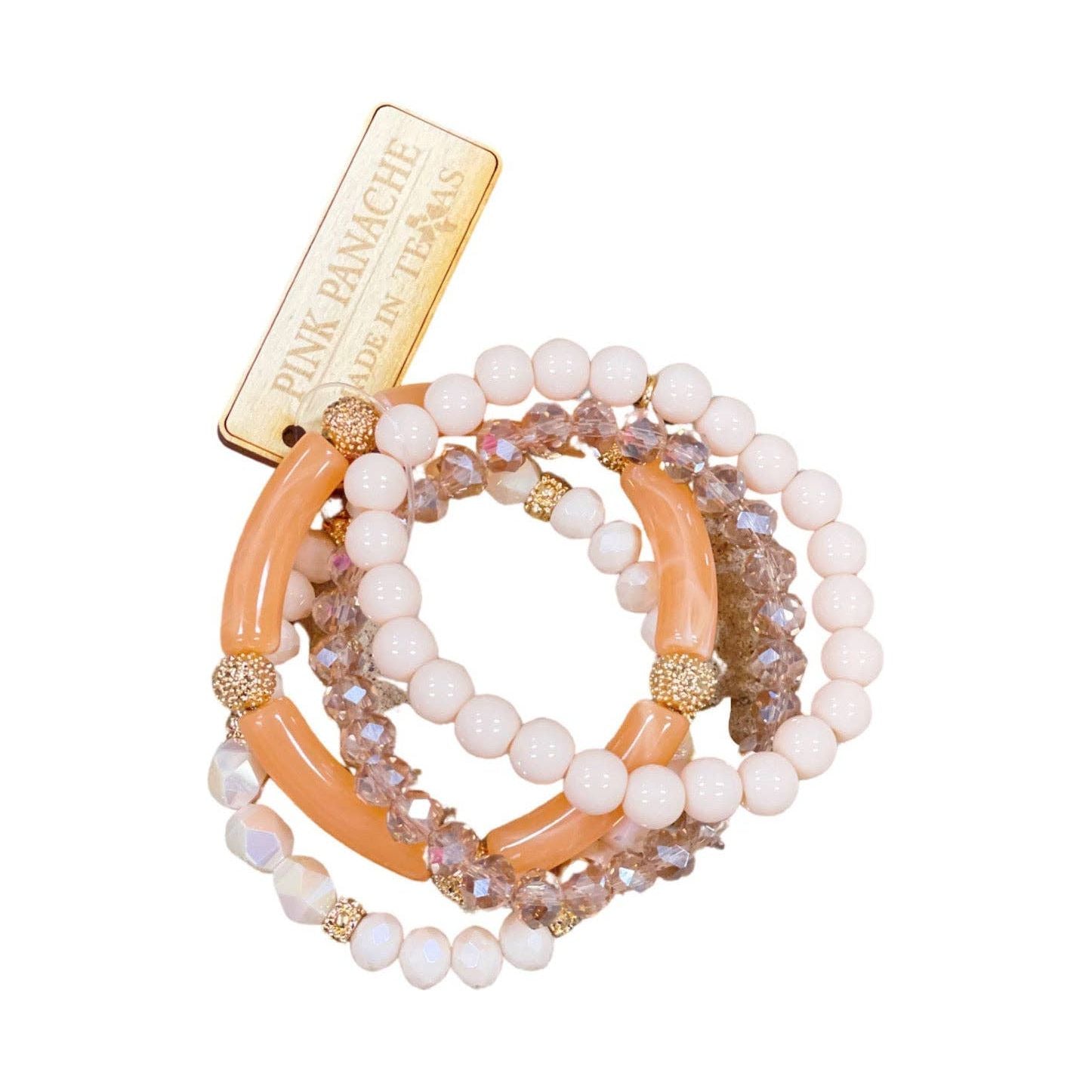 Pink Panache, Peach Mix Bracelet Set