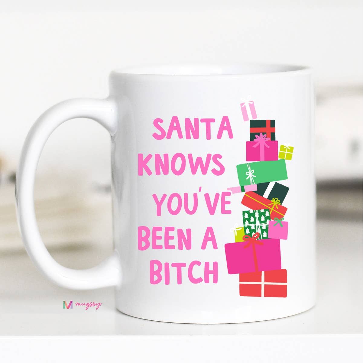 "Santa Knows" Funny Christmas Mug,