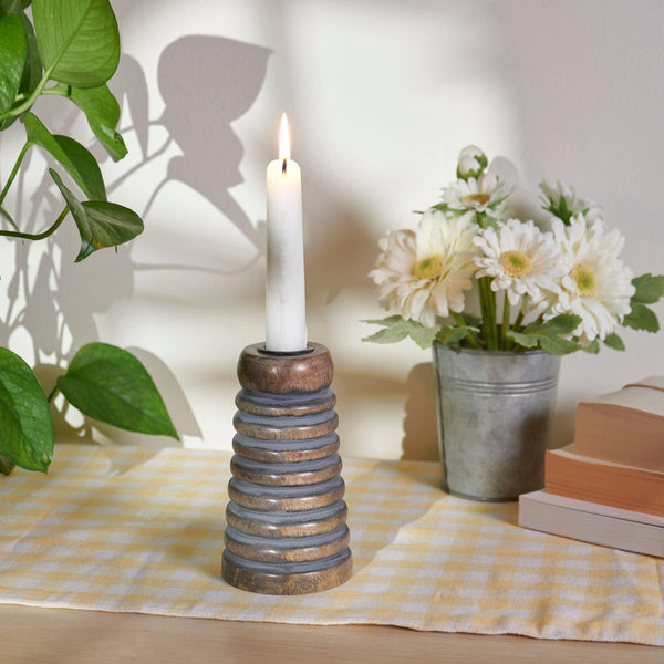 Ribbed Cone Candle Holder