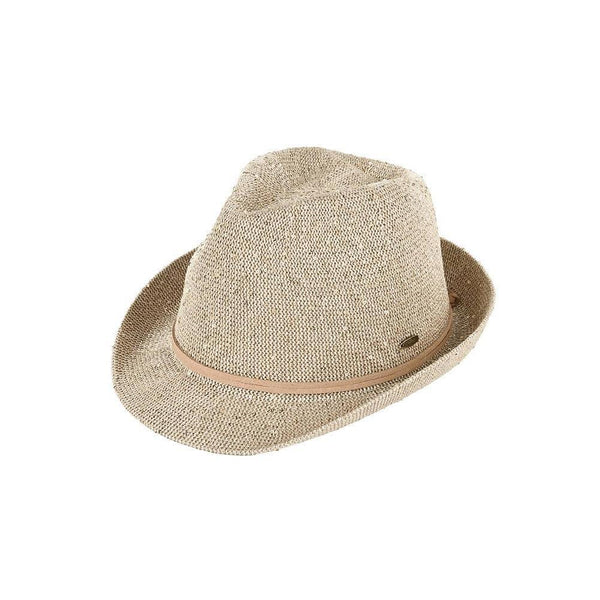 C.C Band Trim Sparkle Fedora Hat: White